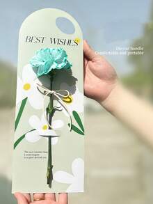 花卉礼品卡，方形贺卡创意花卉包装袋，手提花袋，适用于情人节鲜花、周年纪念派对礼物、婚礼花束包装、情人节装饰、礼品、女士礼物、派对礼品袋 - 彩色 - 查看 6