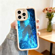 Cubierta de telefono con borde negro azul brillante con estampado de figura femenina en tacones altos y efecto de brillo estelar para uso diario y estilo urbano - Blanco - Ver 7
