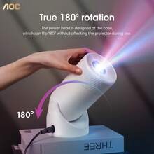 AOC  Mini Projector With Bluetooth 5.0 | 4K Support + 180° Rotation | Auto Keystone Correction | Best For Gaming & Business - View 3