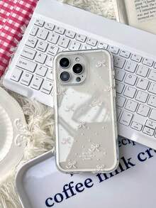 1 Stück minimalistischer neuer Stil Cartoon süßer Handyhülle für iPhone17 16 15Pro 14 13 12 11 17Pro Max 16Plus Y2K rosa Liebes-Schleife Kawaii Cover