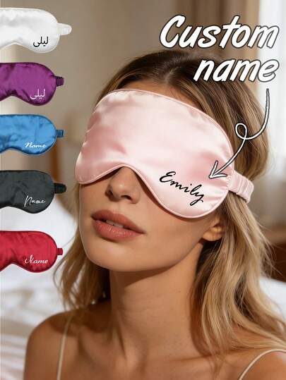 LICVIC 1 Personalized Sleep Eye Mask, Customized Satin Eye Mask, Bridesmaid Proposal Gift, Bridesmaid Customized Gift, Bachelor Party Gift, Multifunctional Decorative Letter Style, Exquisite Fashion, Retro Unique, Ideal Gift For Her, Girlfriend.
