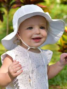 1pc Baby Girl Sun Hat, Toddler Summer Beach Hat, Wide Brim, UPF50+ - 1PC - View 5