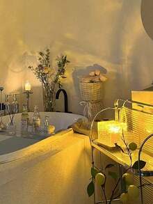 1 pieza Lámpara de noche cuadrada para dormitorio - Lámpara de atmósfera con patrón de olas de colores, lámpara de mesa de noche cálida y romántica de cristal, lámpara decorativa de noche para dormitorio - luz policromática - Ver 5