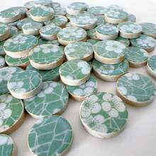 100g/3.53oz DIY Mosaic Tiles, Ice Crackle Effect Multiple Colors, Round Floral Pattern Tiles, Suitable For DIY Crafts, Creative Art Glass Mosaic, Jewelry Making And Home Decor - Multicolor - View 12