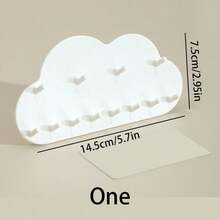 Set de 4 ganchos de joyería con forma de nube, ganchos de pared de plástico blanco adhesivo para collares, pulseras, anillos, llaves, adecuados para baño, dormitorio, sala de estar, decoración de escritorio, ganchos de almacenamiento de plástico duradero, instalación sin dolor, diseño de nube, decoración de espacios pequeños, organizador de joyas - Multicolor - Ver 15