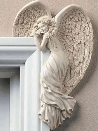 1pc Angel Door Frame Decor, Angel Wings Wall Hanging Resin Ornament