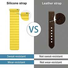 Replacement Strap For 22mm Smartwatch | Soft Silicone With Quick Release Spring System | Strong Magnetic Clasp, Compatible With Various Models - Black and Yellow - View 2
