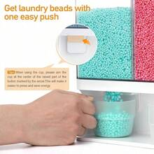 Conworld Dispensador de detergente de lavanderia dispensador de 3kg montado en la pared para organizacion de lavanderia adecuado para cuentas removedor de manchas en polvo - Blanco - Ver 3