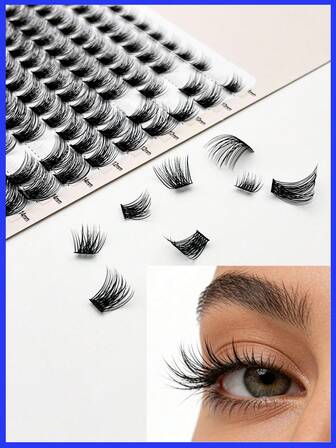 120 racimos de 10 filas de pestañas postizas falsas C Curl Segment, pestañas gruesas y divertidas para extensiones de pestañas DIY en stock