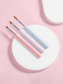 6支美甲笔套装，包含亚克力美甲笔、勾线笔、斜角法式美甲笔、美甲设计笔、延长胶笔、凝胶笔，适合居家DIY美甲，美甲工具，美甲用品，美甲沙龙，女士礼物 - 彩色 - 查看 6