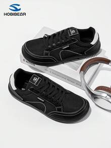 HOBIBEAR Fashionable Wide Toe Sports Shoes, Training Shoes, Fitness Shoes, Unisex Casual Athletic Sneakers, Black Flat Shoes - Black - View 2