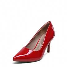 Zapatos de tacón Alto para Mujer, con Punta Cerrada, para Boda, Trabajo, Oficina, Negocios, 3 Pulgadas - Rojo - Ver 5