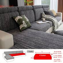 1 pieza Funda de sofá Bokwild, Funda elástica para sofá para las 4 estaciones, Anti-arañazos de gato, inodora, antideslizante, duradera, fácil instalación, a prueba de polvo, resistente a la decoloración, cojín del asiento de 360° envolvente, lavable a máquina, para uso en todas las estaciones - Gris Oscuro - Ver 11