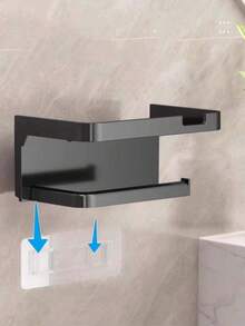 1个多功能浴室纸巾架，免钻孔壁挂式面巾/卫生纸收纳架，家居浴室配件