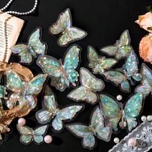 20pcs/Pack 3D Holographic Butterfly Stickers For Scrapbooking, DIY Decoration - Multicolor - View 2