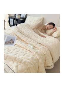 Cobija King Size Estampado de Corazon Variedad de colores - Beis - Ver 2