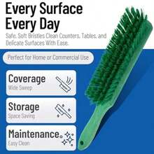 Carlisle FoodService Products Cepillo para Polvo de poliéster para Fregar, Cepillo para Polvo de mostrador para Limpieza, 8 Pulgadas, Color(Verde 1) - Multicolor - Ver 3