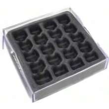 DR. ORGANIZER Joyero Organizador apilable con 20 Compartimentos para Anillos y aretes, Contemporáneo, Clear with Gray Insert, , 1(20 compartments Transparente con inserto gris.) - Multicolor - Ver 5