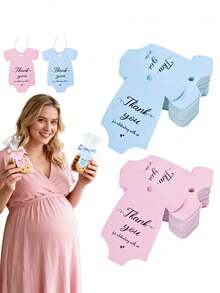Bộ 25 thẻ quà tặng quần áo trẻ em kèm dây buộc, thích hợp cho việc tặng quà, tiệc tiết lộ giới tính, trang trí tiệc mừng em bé chào đời, đám cưới, tiệc tốt nghiệp, sinh nhật và kỷ niệm. Thẻ giấy cũng thích hợp cho Ngày Valentine, Ngày của Mẹ và trang trí lễ tốt nghiệp. - Nhiều màu - Xem 1