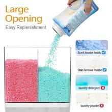 Conworld Dispensador de detergente de lavanderia dispensador de 3kg montado en la pared para organizacion de lavanderia adecuado para cuentas removedor de manchas en polvo - Blanco - Ver 5