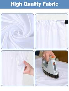 Bộ 1/2 rèm cửa sổ bằng vải satin mờ, rèm cửa satin trắng có lỗ thoáng khí, rèm ban công, rèm nhẹ cho phòng khách, phòng ăn, văn phòng, nhà bếp, phòng tắm, trang trí nhà cửa, trang trí phòng. - trắng - Xem 3