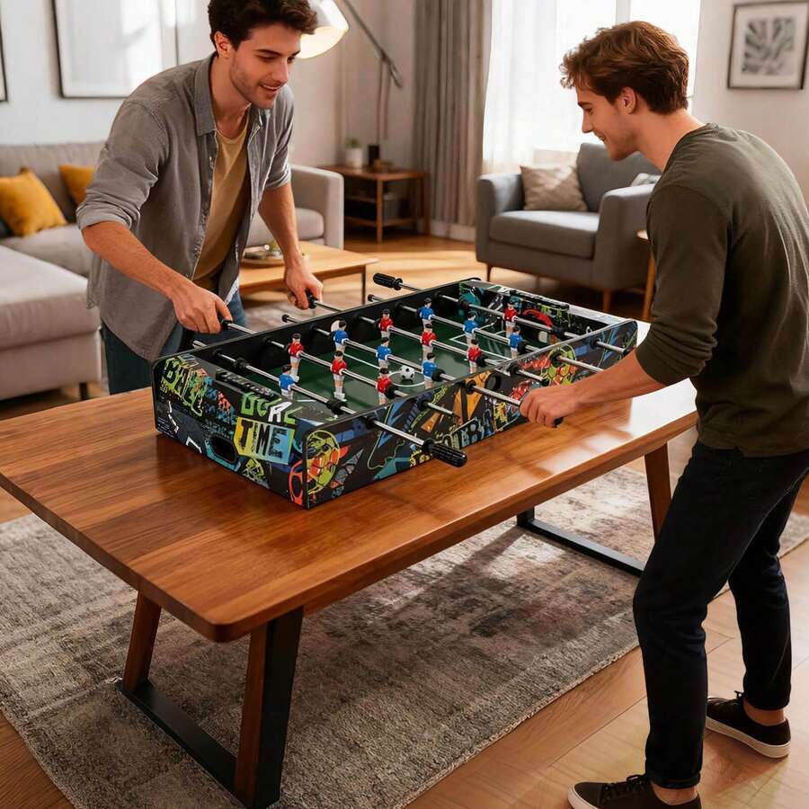 37" Mini Foosball Table 2-In-1 Game Table With Detachable Legs For Tabletop - Black - View 1