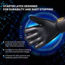 4mm High Sticky Latex Professional Goalkeeper Gloves, Anti-Slip Shock Absorbing, Suitable For Dry & Wet Conditions, Training & Match, Thick Palm Protection - Black - View 4