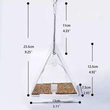 透明三角形鸟类喂食器，带挂链和吸盘，透明窗户鸟类喂食站 - 四季皆宜的室内/室外悬挂式种子分配器，适合观鸟 - 均碼 - 查看 2