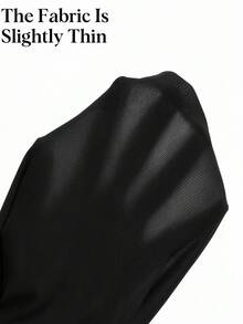 1pc Lightweight Solid Color Ribbed Casual - Comfortable Minimalist Casual - Regular Casual Casual - Athletic Casual Sleeveless Regular Crew Neck Tank Top - Black - View 8