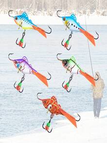 GOTURE 1PC Ice Fishing Bait With Vivid And Realistic Swimming Bait. Winter Ice Fishing Hook. Ice Fishing Bait. Ice Fishing Equipment Is Used For Vertical Fishing Hooks And Ice Fishing Tools For Tilapia, Plate Fish, Bigeye Lake Bass, And Bluegill Bass - Multicolor - View 6