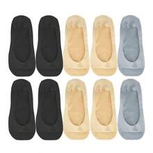 5 Pairs Women's Ice Silk Boat Socks Thin Breathable Invisible Anti-Slip Spring Summer Short Socks Fashionable Solid Color Shallow Mouth Mesh Short Socks - Multicolor - View 10