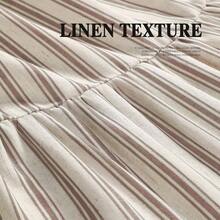 Farmhouse Shower Curtain With Ruffle Hem Linen Shower Curtains Bathroom Country Vintage Rustic Natural Fabric, - Brown Stripe 72 Inchx 72 Inch L - Sọc màu kem nâu + 72"W x 72"L - Xem 5