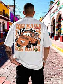 Disney Camiseta de cuello redondo con diseño de mastín para hombre, elegante e informal, cómoda y transpirable para otoño e invierno, adecuada para salidas, carreras, desplazamientos y fiestas. - Blanco - Ver 3