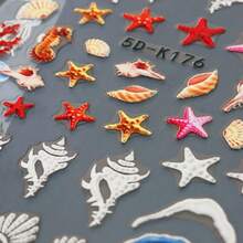 Nagelsticker Selbstklebend, 5D Marmor Nagelsticker Gold Linien Nagel Aufkleber Sticker, 5D Sommer Nail Art Sticker Nagelaufkleber Nageldesign für DIY Nagel Dekoration(3Blatt)-3461 - Marmor - Übersicht 4