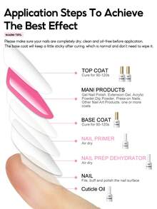 peacecolor 10毫升免擦洗底油和亮面封层，指甲脱水剂和底油，哑光封层，角质层护理油 - 美甲DIY沙龙工具入门套装，送给女性的绝佳礼物 - 彩色 - 查看 2