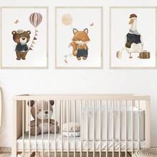 1pc Canvas Wall Art Retro Forest Theme Nursery Wall Art_Bohemian Style Nursery Decor Nursery Supplies Framed Nursery Wall Art Perfectly Suited For Children's Room Decor, Playroom Decor Children's Room Decor Nursery Decor, Playroom Decor, Preschool Decor, Girls' Bedroom Girls' Room Decor Children's Room Decor Boys' Bedroom Boys' Room Decor Girls' Bedroom Decor