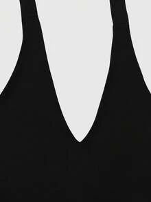 Sexy Fashion Party Halter Tie V-Neck Backless Mini Dress, New For Spring/Summer - Black - View 8