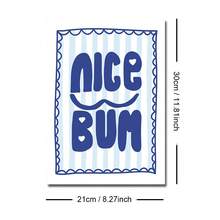 1 Stück gerahmtes/ungerahmtes Vintage Lustig Zitat Leinwand Poster, blau gestreifter Text, Badezimmer Wandkunst Muster, minimalistischer Toiletten Dekor, amüsante Kunst, geeignet für Badezimmer, Wohnheim, Wohnzimmer, Schlafzimmer, moderne Heimdekoration