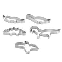 Dinosaur Cookie Cutter, Stainless Steel Metal Funny Dinosaur Cookie Cutter, Kids Dinosaur Pancake Mold - Silver - View 5