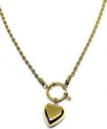 Collar Acero Inoxidable Dorado Caden Torsal Y Corazon - 1 - Ver 2