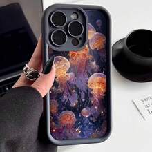 Cubierta de teléfono con diseño de  brillantes color naranja y púrpura para iPhone 14 Pro Max protector resistente a golpes ideal para uso diario y viajes - Negro - Ver 2