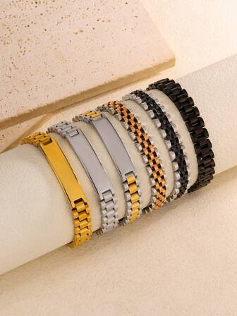 1 adet Sınır Ötesi Saat Kayışı Zinciri, Paslanmaz Çelik Ayarlanabilir Çift Saat Kayışı Bileklik, Unisex