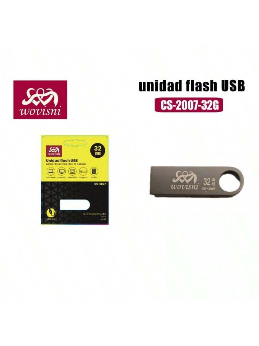 Unidad flash USB con capacidad de 32gb - Color Gris, Plata