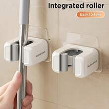 1pc Heavy Duty Wall Mount Tool Holder - Rust-Proof Stainless Steel Rack For Mop Broom Garage Garden - Multicolor - View 2