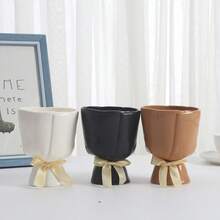 French Wabi-Sabi Minimalist Vase, Plastic Flower Pot Suitable For Hydroponics Fresh/Dried Flowers, Tabletop Decor And Living Room Home Decoration - Multicolor - View 7