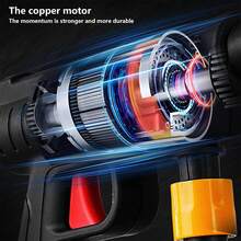 21V Electric Car Wash Gun, With A Battery And A 5m Long Hose, 35 Bar, Suitable For Washing Cars, Watering Flowers And Vegetables, Cleaning Gardens, Etc. - 黑色 - 查看 4
