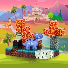 R-Bloques de Constrión Magnéticos 48 Piezas  Building Blocks Mundo de Dinosaus TEM etes ria para r etes Imán de Cubos Constrión para 3-12 Años alos - Multicolor - Ver 2
