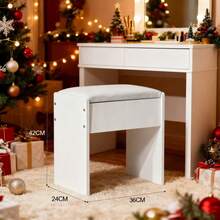 Bedroom Dressing Table Chair, White Chair With Cotton Cushion, Suitable For All Dressing Tables, Bedroom Dressing Table Set - 椅子 - 查看 6