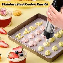 22pcs Baking Tool Set Includes Cookie Stamp, Cream Piping Gun, Melting Chocolate Nozzle, 13 Shaped Baking Molds, 8 Piping Tips And 1 Stamp Gun, Essential Kitchen Tools For Baking On Halloween, Christmas And Valentine's Day. Manual Operation, No Electricity Required, Beautifully Packaged, Ideal Gift. - Multicolor - View 6
