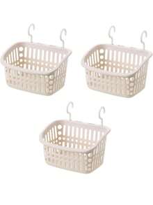 Plastic Hanging Basket, Bathroom Shelf, Kitchen Organizer Rack, Garlic Onion Storage Basket With Double Hooks, Bathroom Vanity Organizer, Plastic Basket - Multicolor - View 13